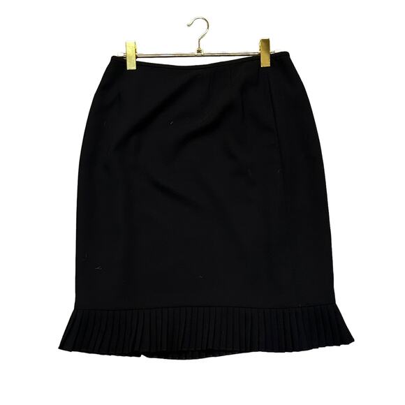 LeSuit Black Pencil Skirt 12 Petite - Professional with‎ Pleated Hem - Picture 4 of 7